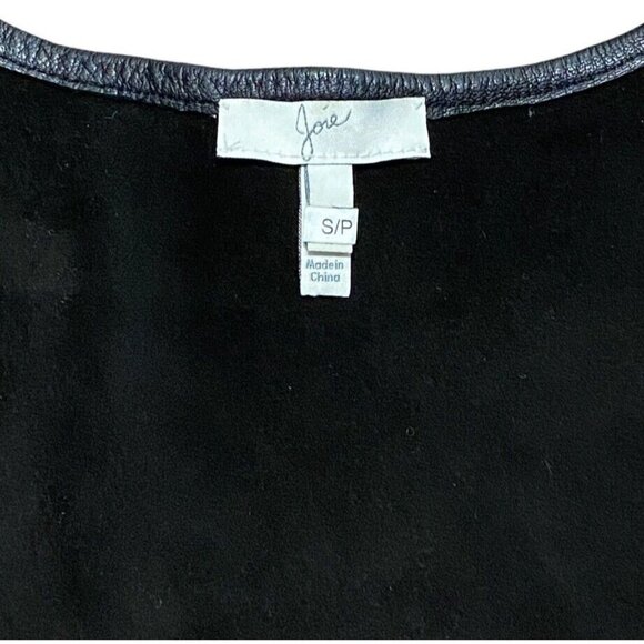 Joie Sz S Tank Top Sleeveless Leather Shell Black - Picture 6 of 7
